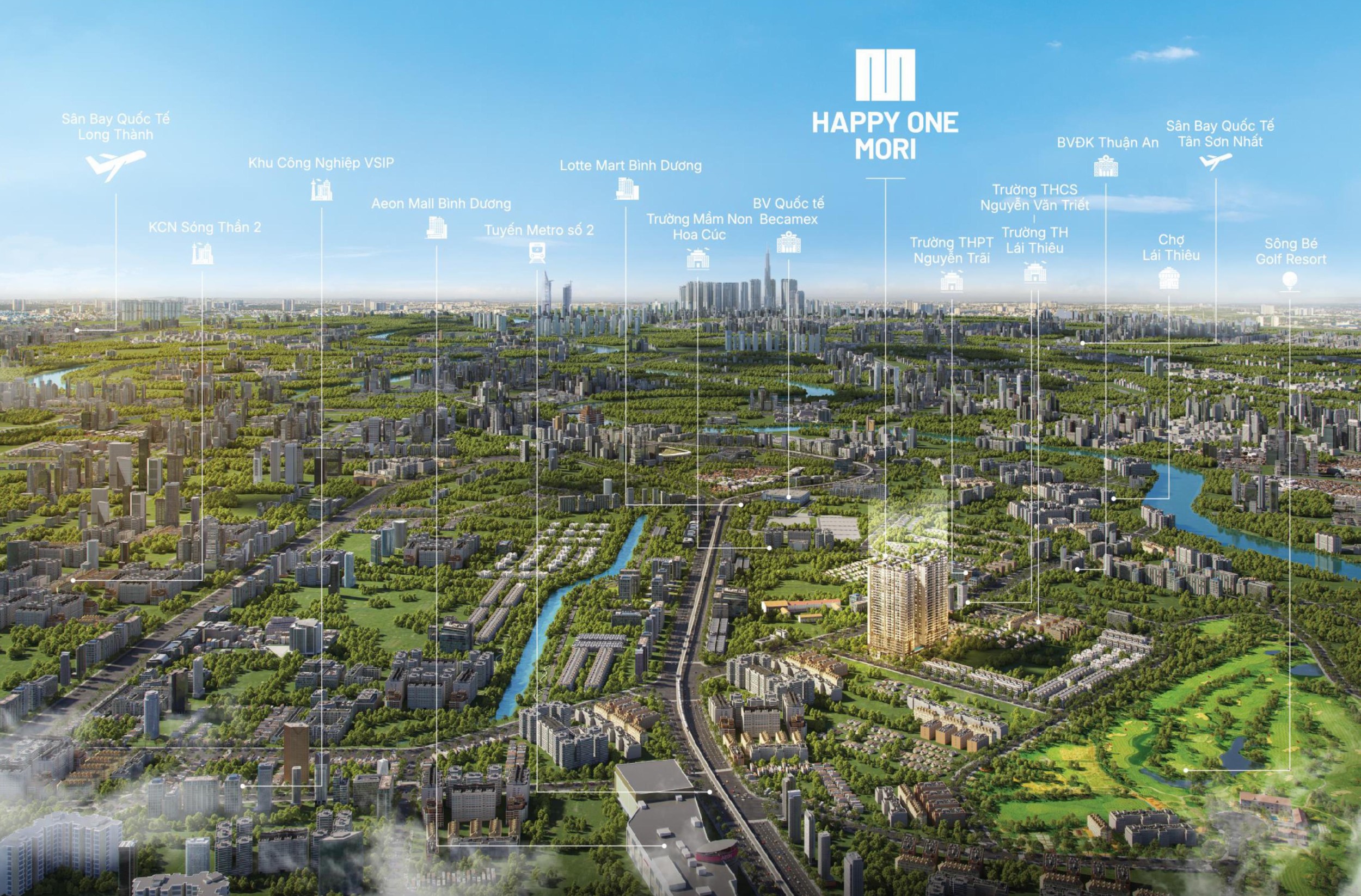 Liên Kết Vùng Xung Quanh Dự án Happy One Mori