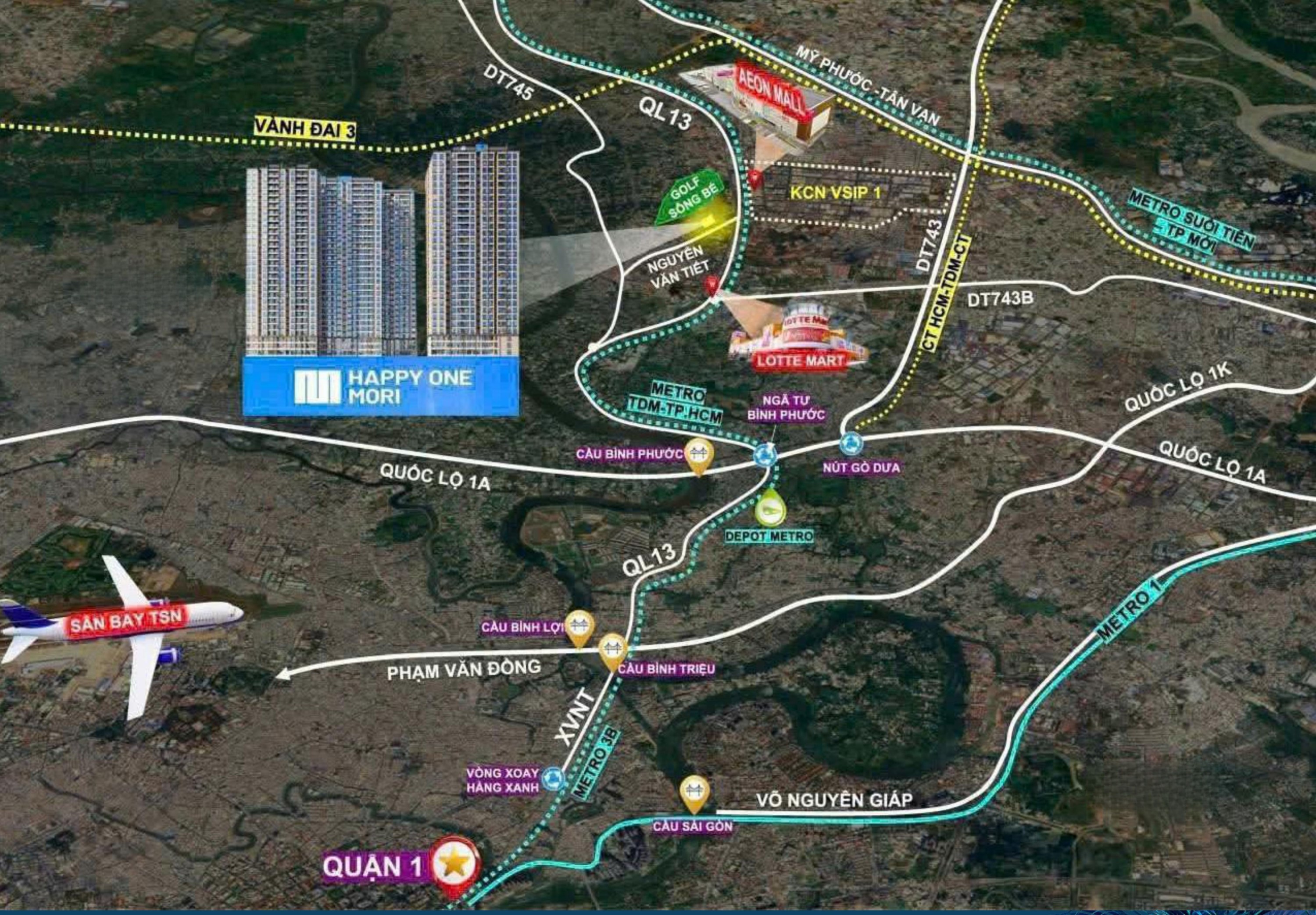 Vị Trí Happy One Mori Hưởng Lợi Trực Tiếp Từ Hạ Tầng