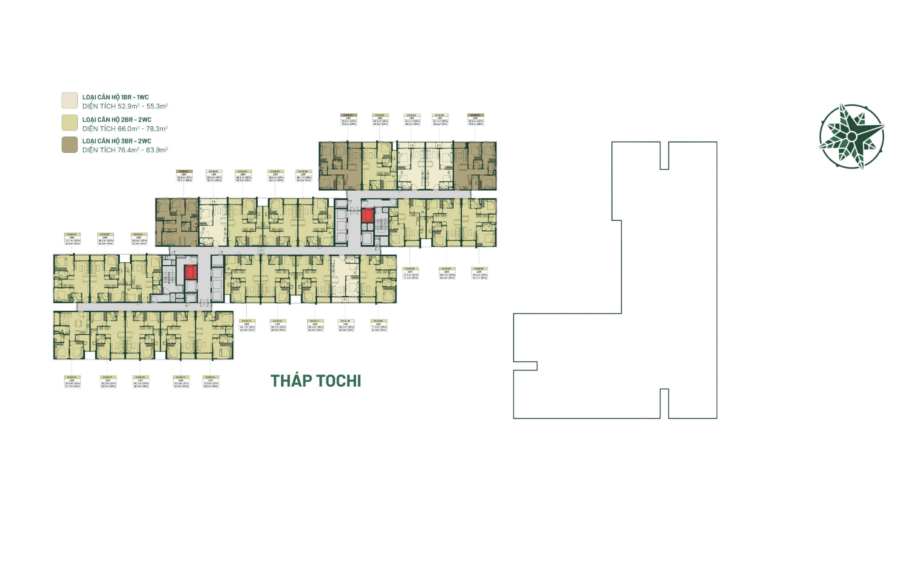 Mặt Bằng Tầng 8-33 Happy One Mori