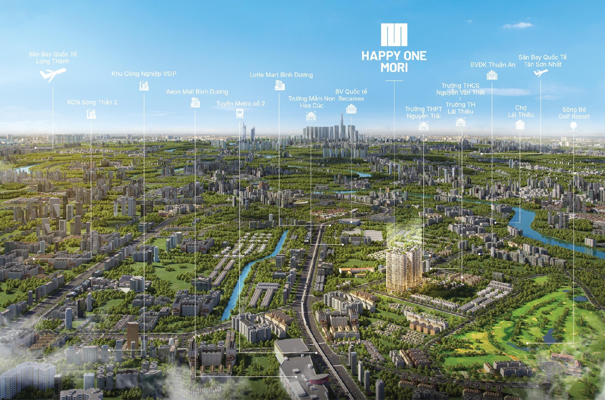 Vị Trí Kết Nối Happy One Mori